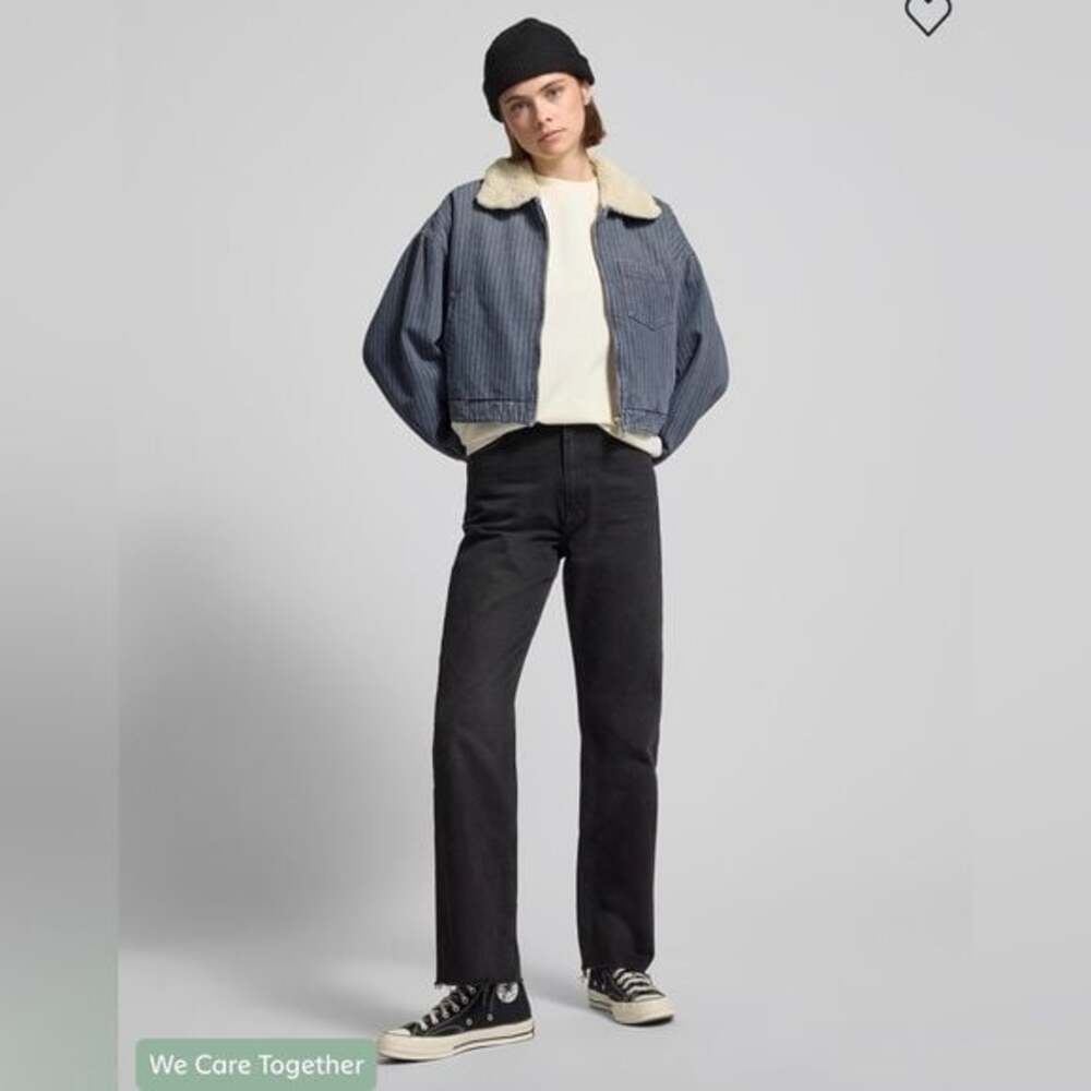 Marc O'Polo Denim Striped
Jacket with chest pocket and Sherpa Collar.